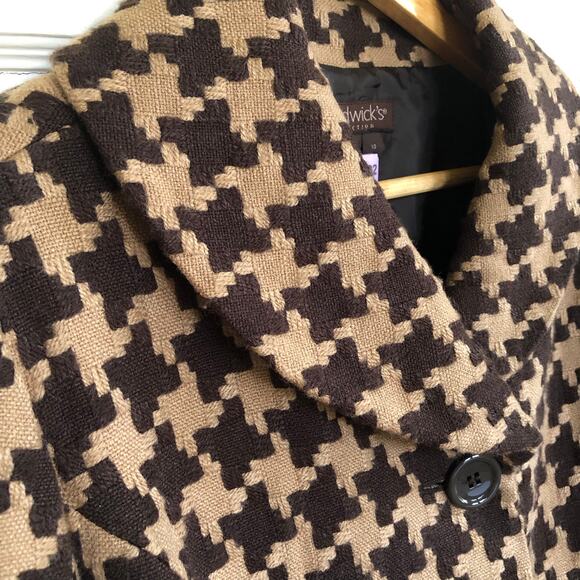 Vintage Chadwick's Collection Houndstooth Blazer Coat 10 (M) 90s Classic Preppy - Picture 5 of 12
